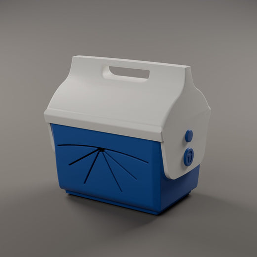 The Cool Cruiser toddler cooler in Ocean Blue, three-quarter view